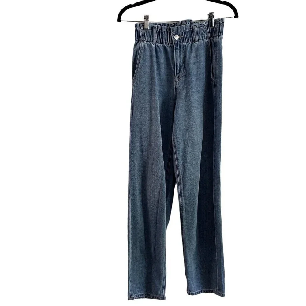 American Eagle Women 0 Blue Medium Wash Denim Highest Rise Baggy Mom Jeans - Picture 2 of 10